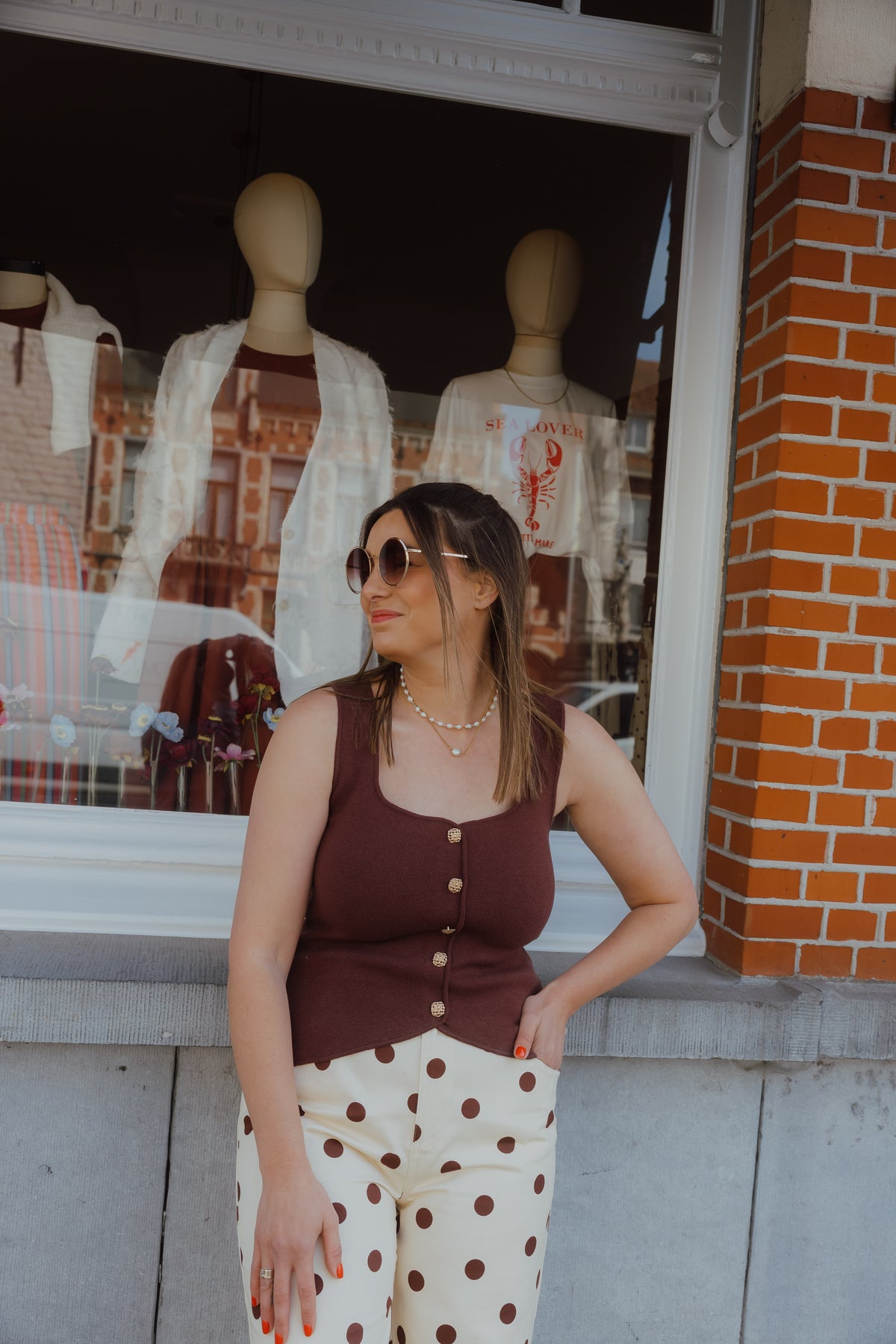YD KNITTED TOP MELLA bruin