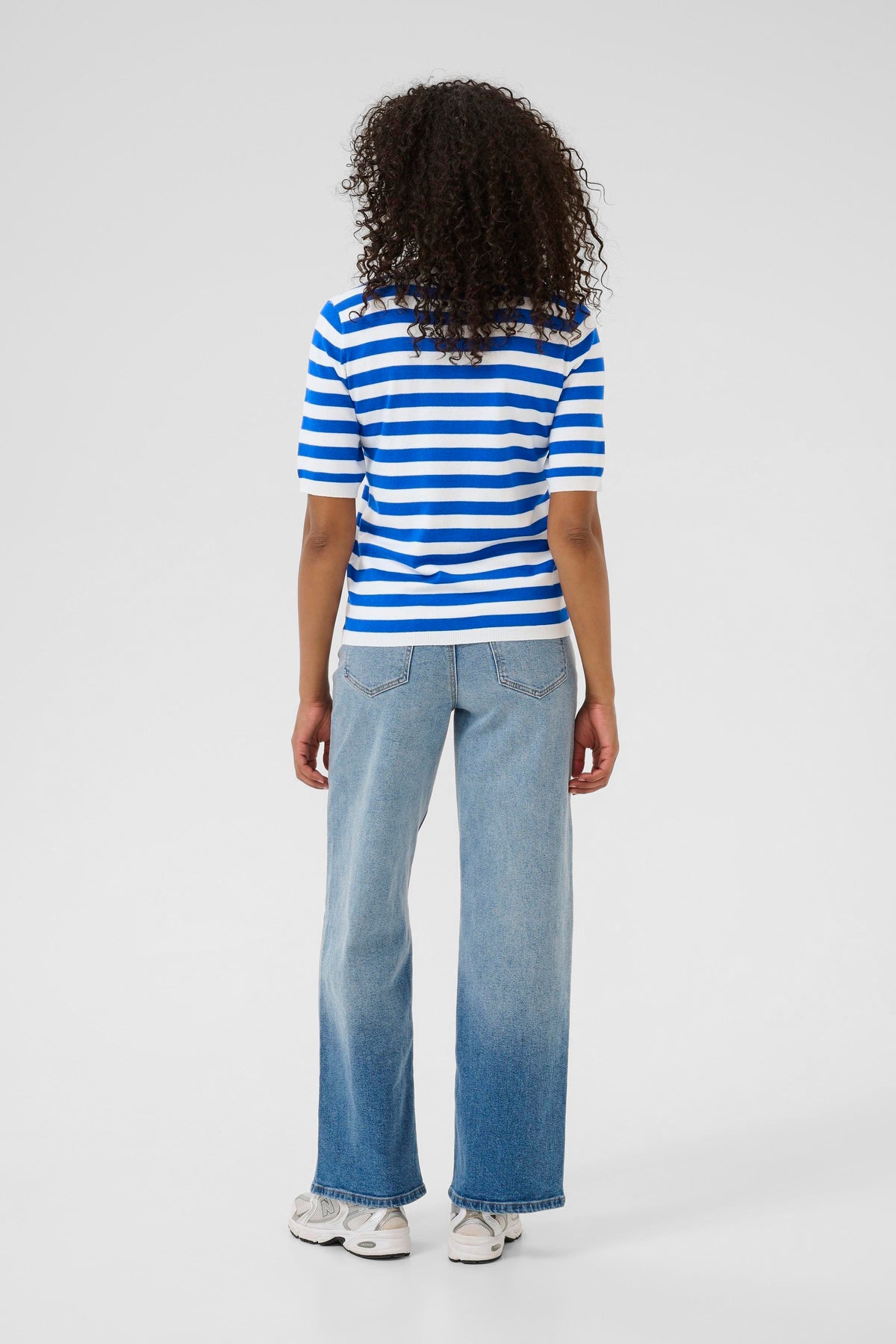 KALIZZA STRIPED KNIT wit/blauw