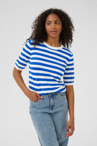 KALIZZA STRIPED KNIT wit/blauw