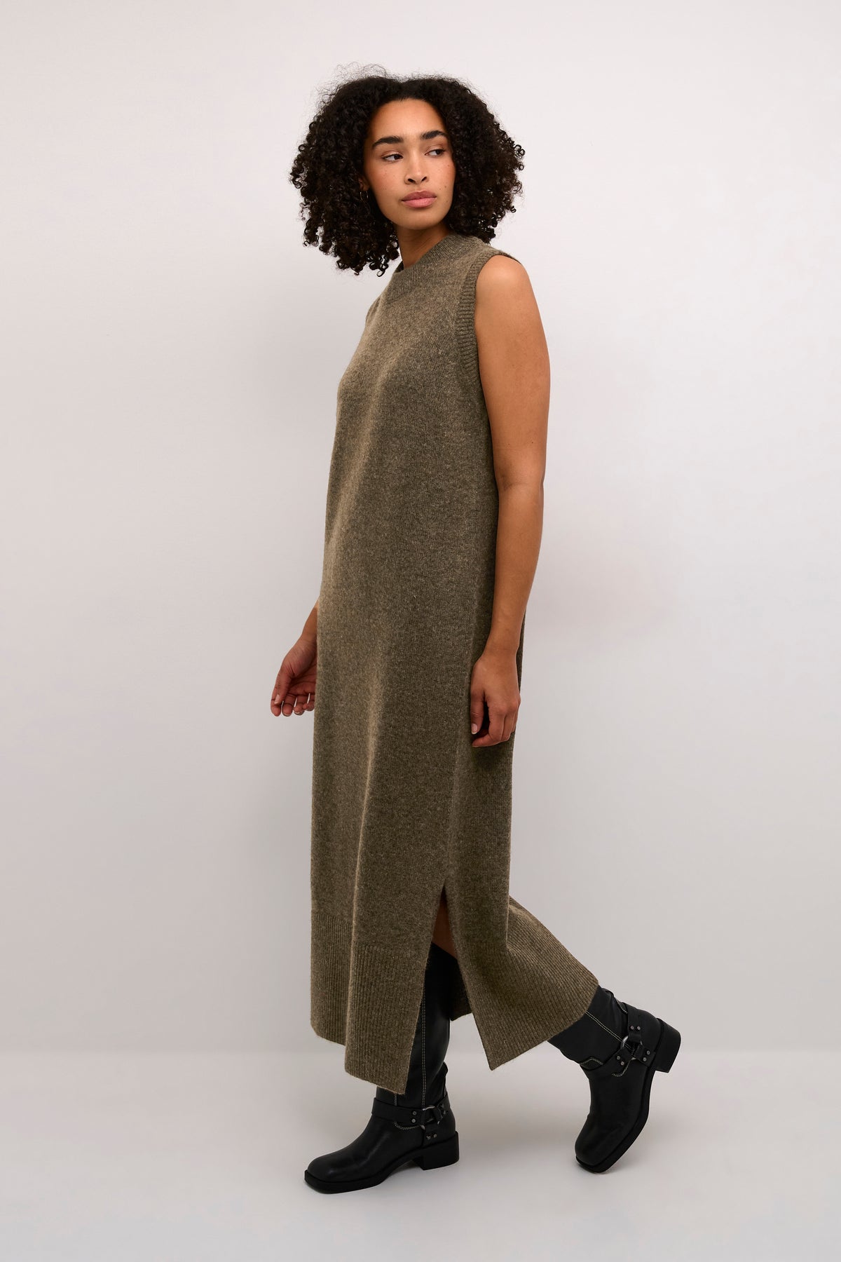 KASELMA KNIT DRESS bruin