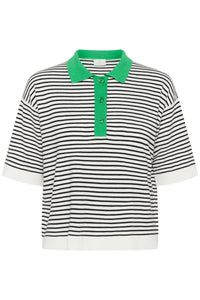 KALIZZA POLO KNIT wit/zwart/groen