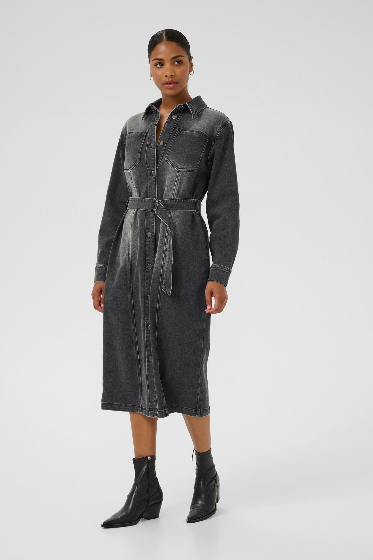 KAABBY DENIM DRESS grijs