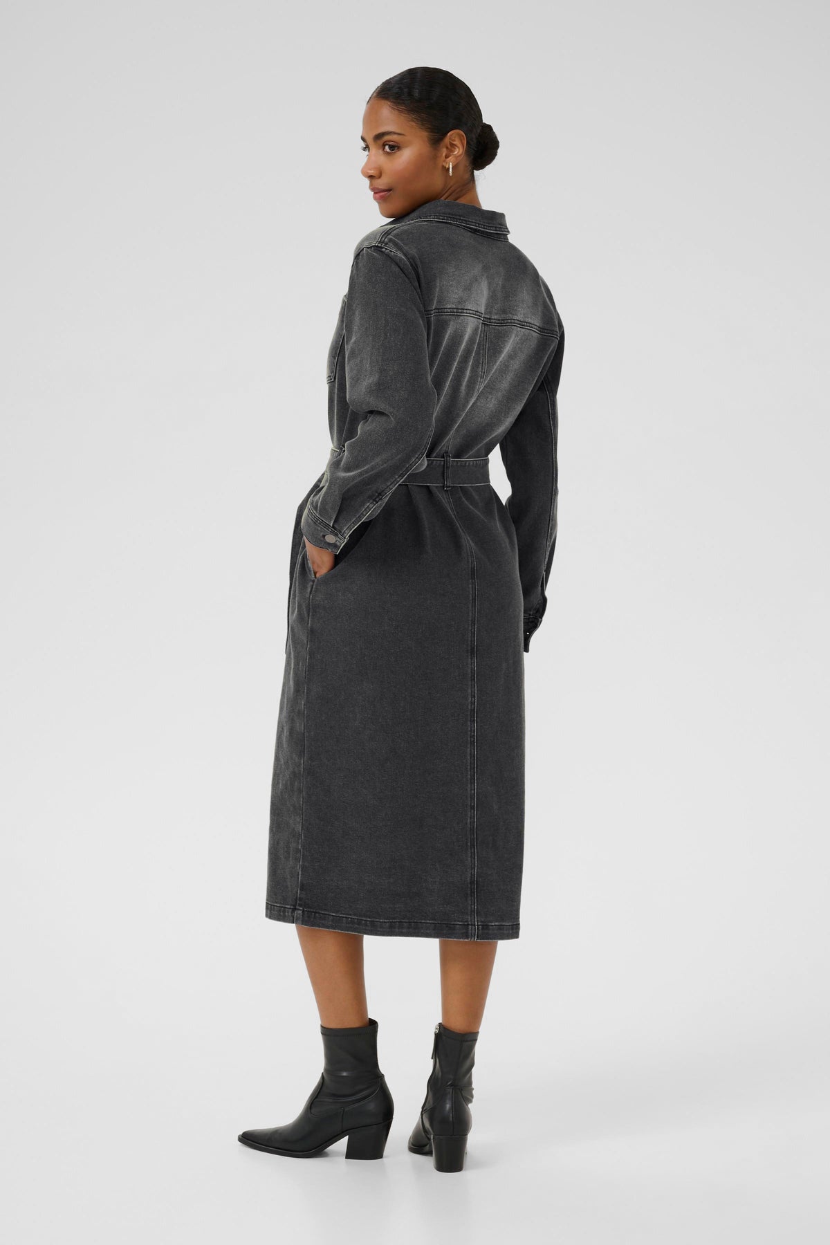 KAABBY DENIM DRESS grijs