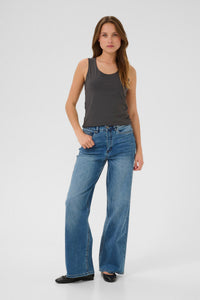 KAARINA JERSEY TOP donker grijs