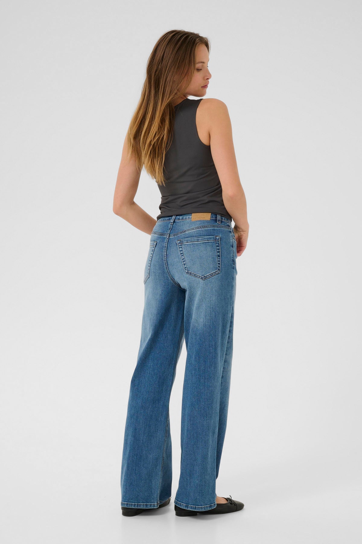 KAARINA JERSEY TOP donker grijs