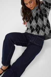 KABROOK HW FIT JEANS dark denim