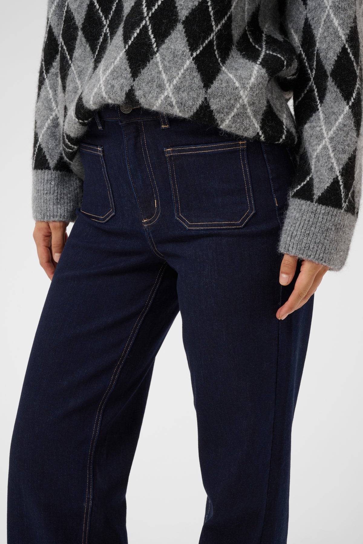 KABROOK HW FIT JEANS dark denim