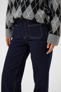 KABROOK HW FIT JEANS dark denim