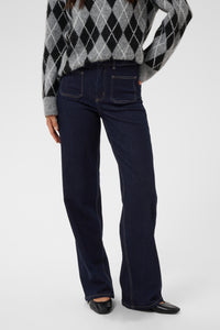 KABROOK HW FIT JEANS dark denim