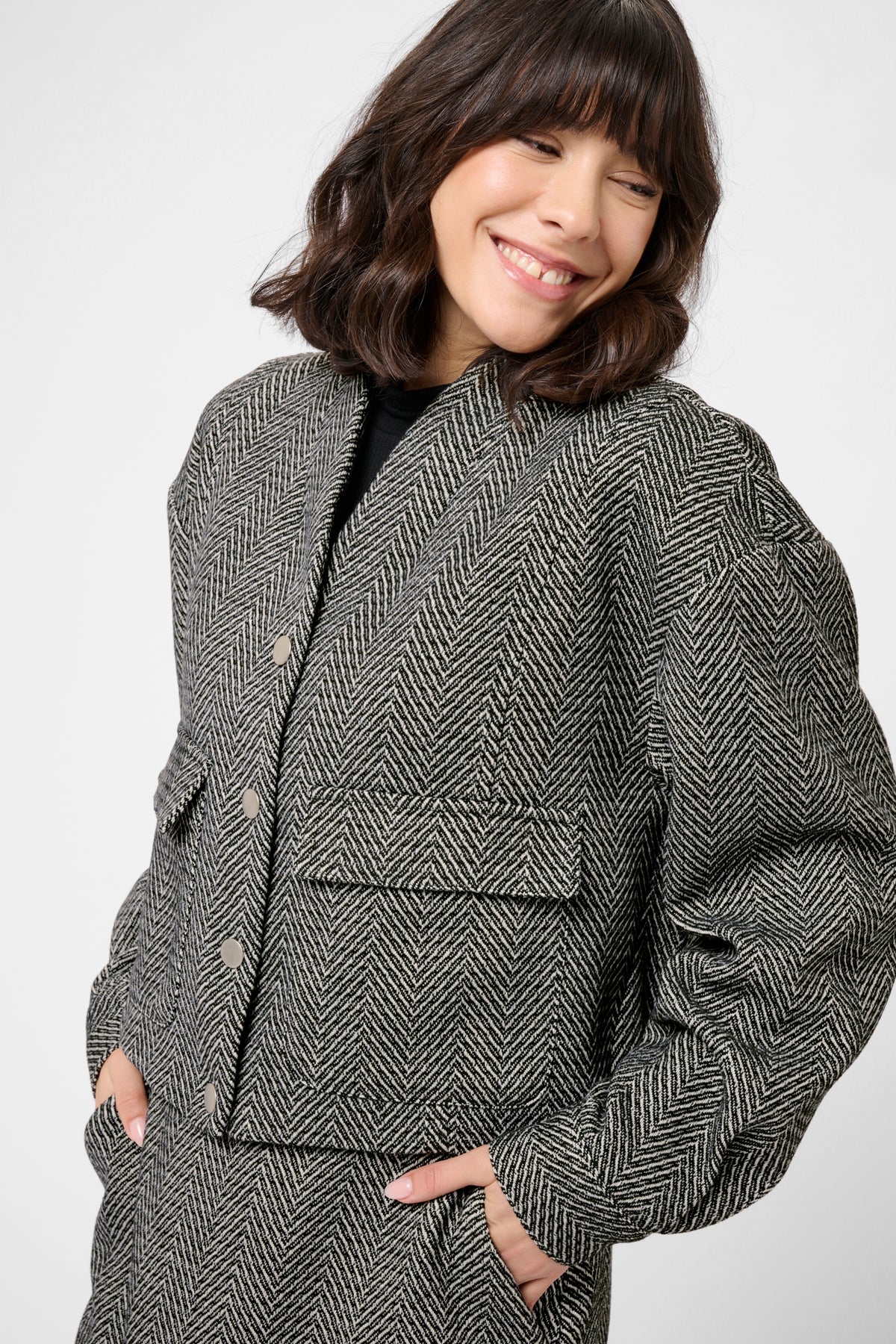 KAVALENTINA JACKET zwart/wit