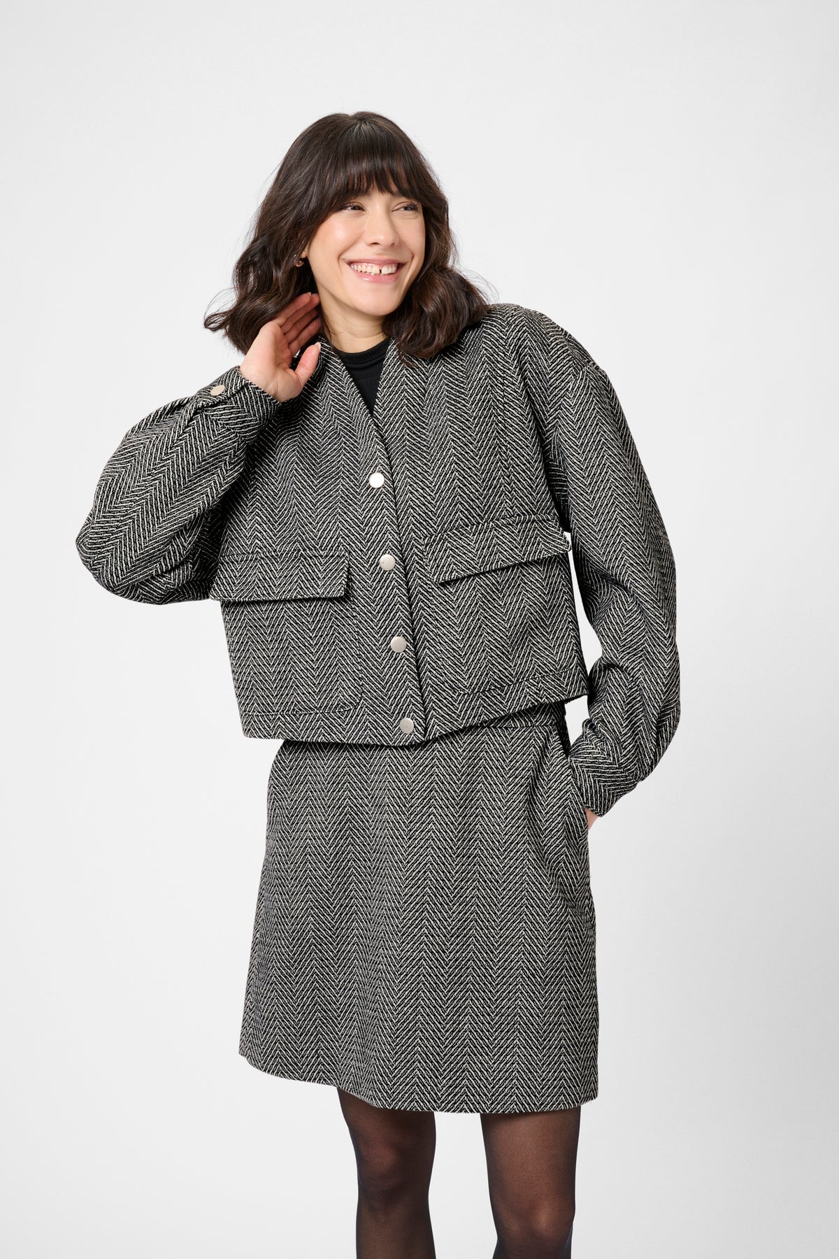 KAVALENTINA JACKET zwart/wit