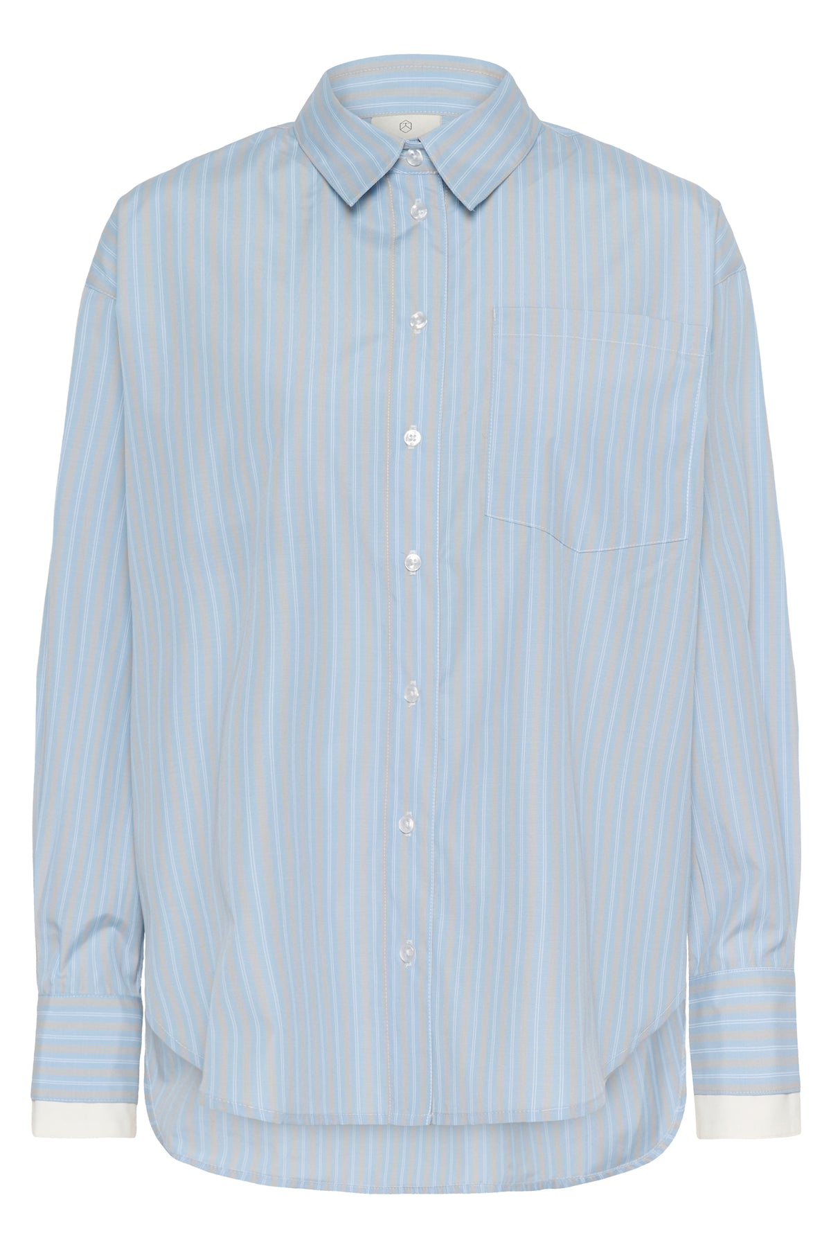 KALEVIA SHIRT licht blauw streep