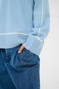 KAJINIE KNIT PULLOVER licht blauw