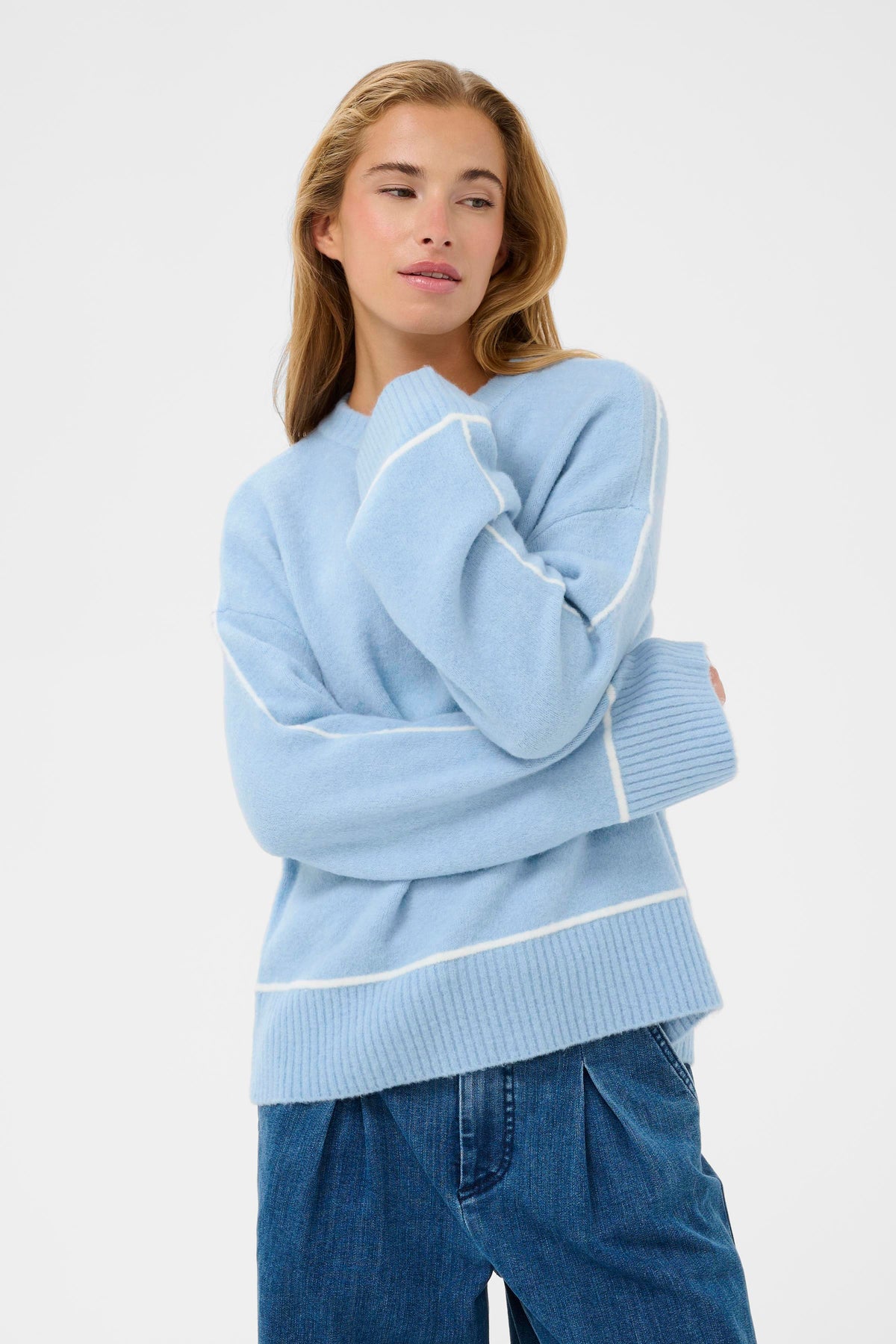 KAJINIE KNIT PULLOVER licht blauw