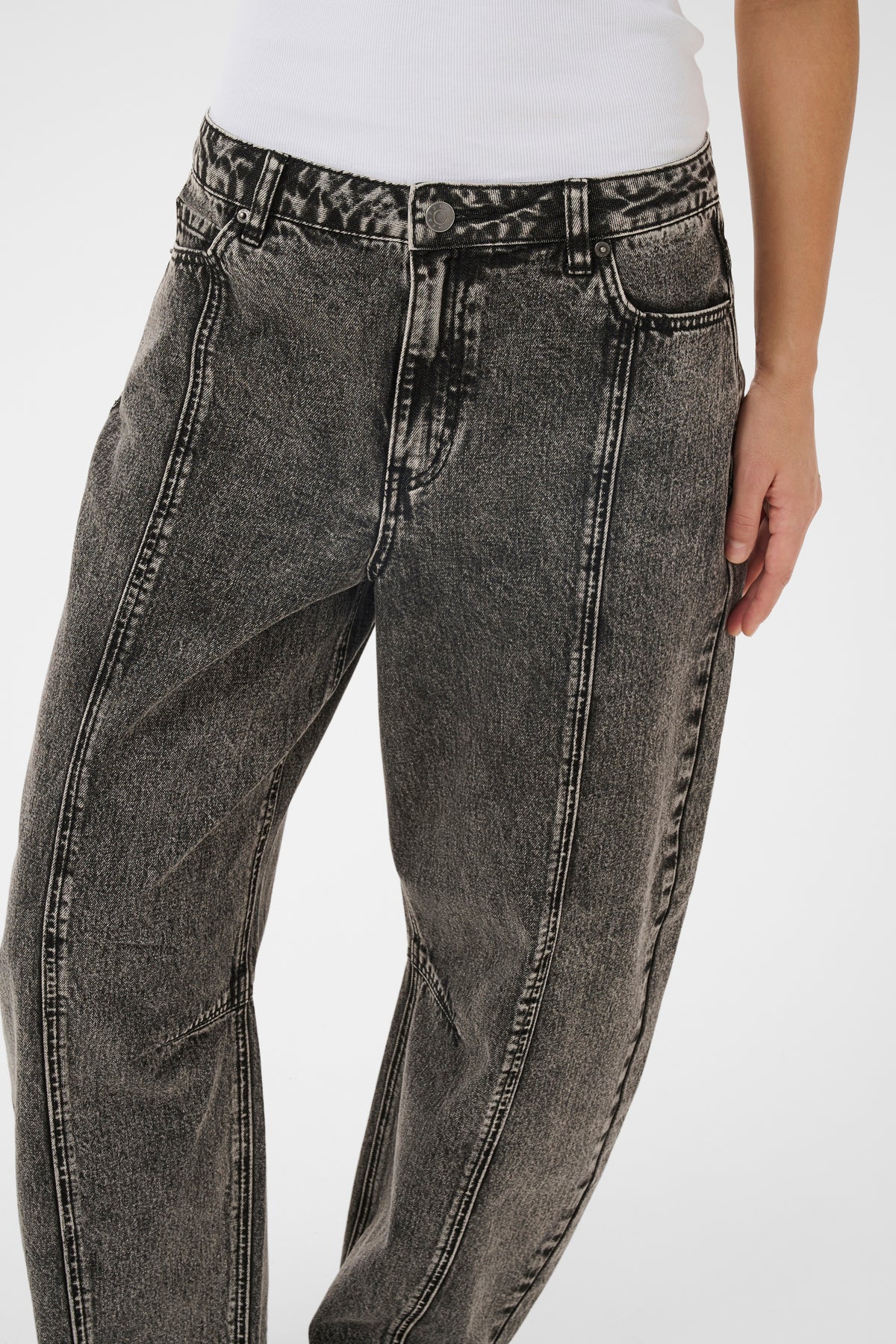 KAROSS HW BARREL JEANS donker grijs