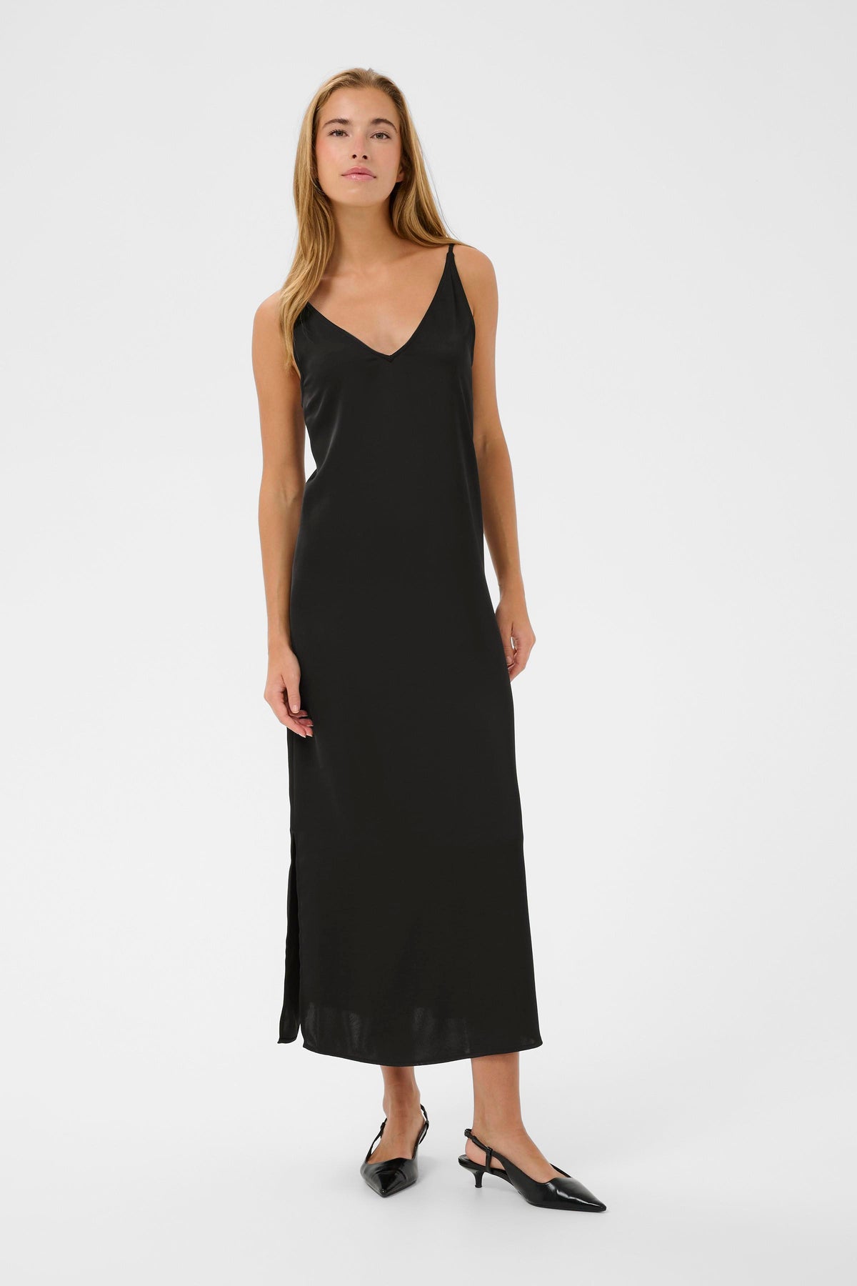 KARORY SATEEN DRESS zwart