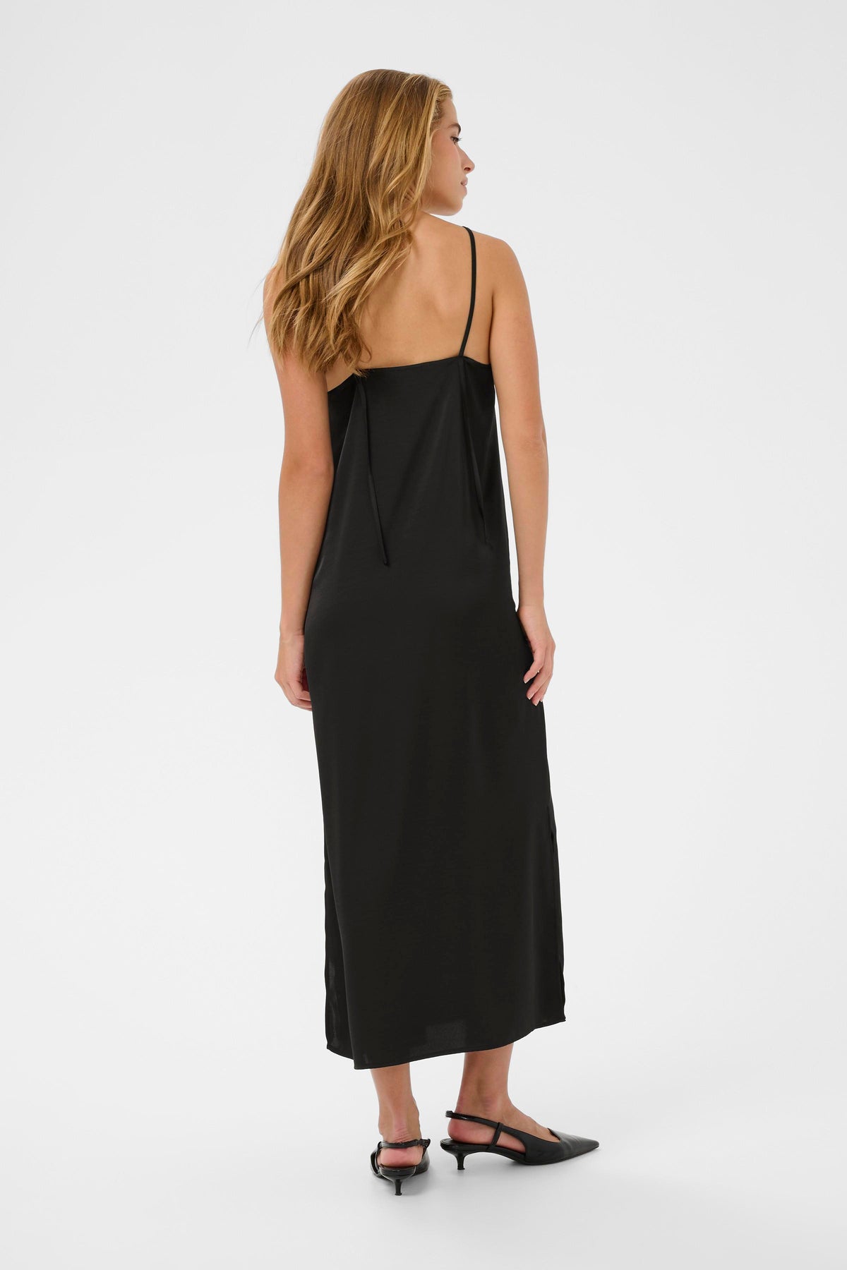 KARORY SATEEN DRESS zwart