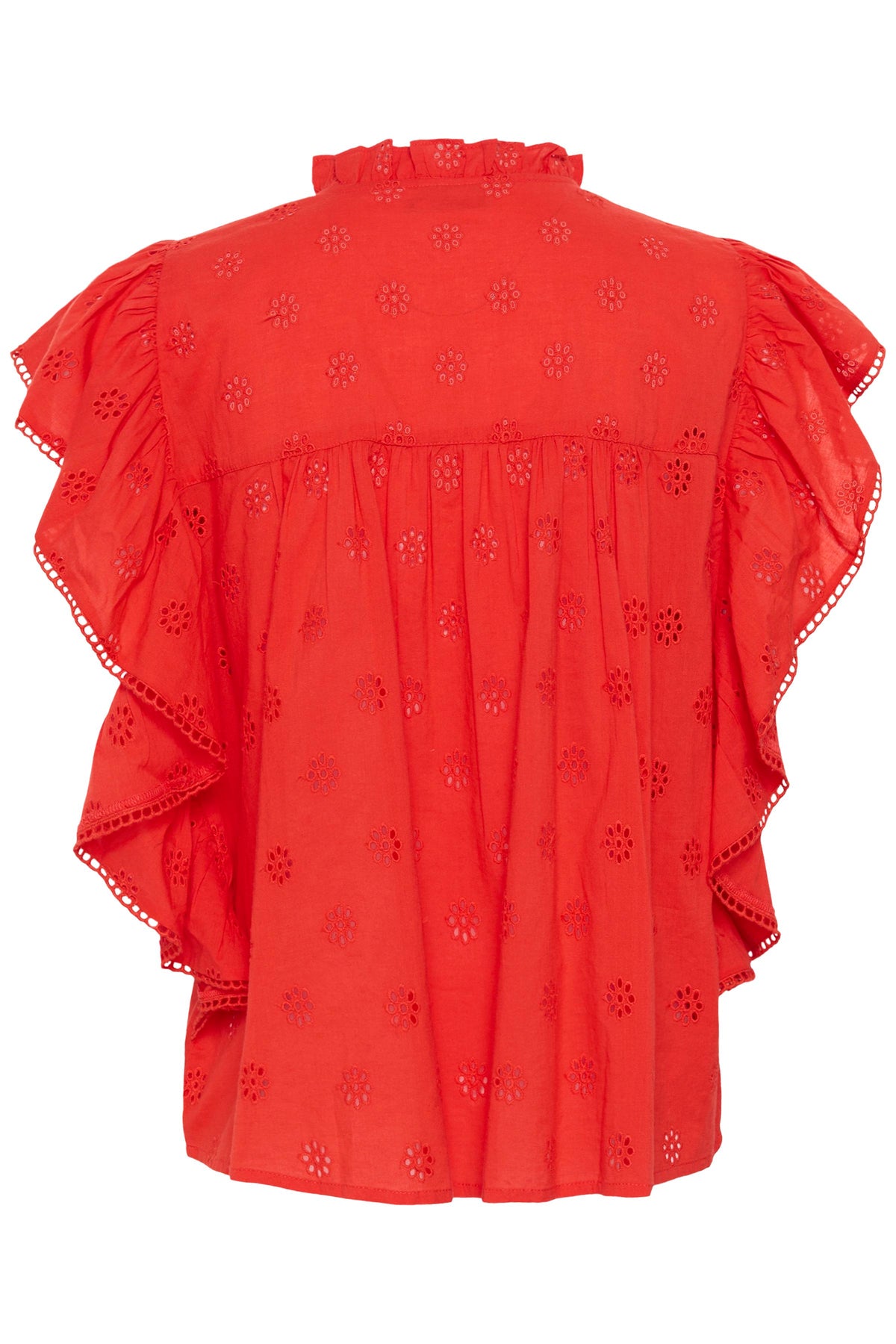 KAFIONA FRILL TOP rood