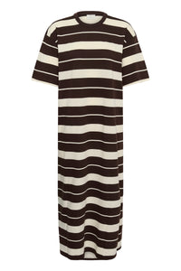 KAWINNY DRESS streep bruin