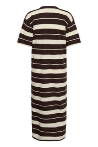 KAWINNY DRESS streep bruin