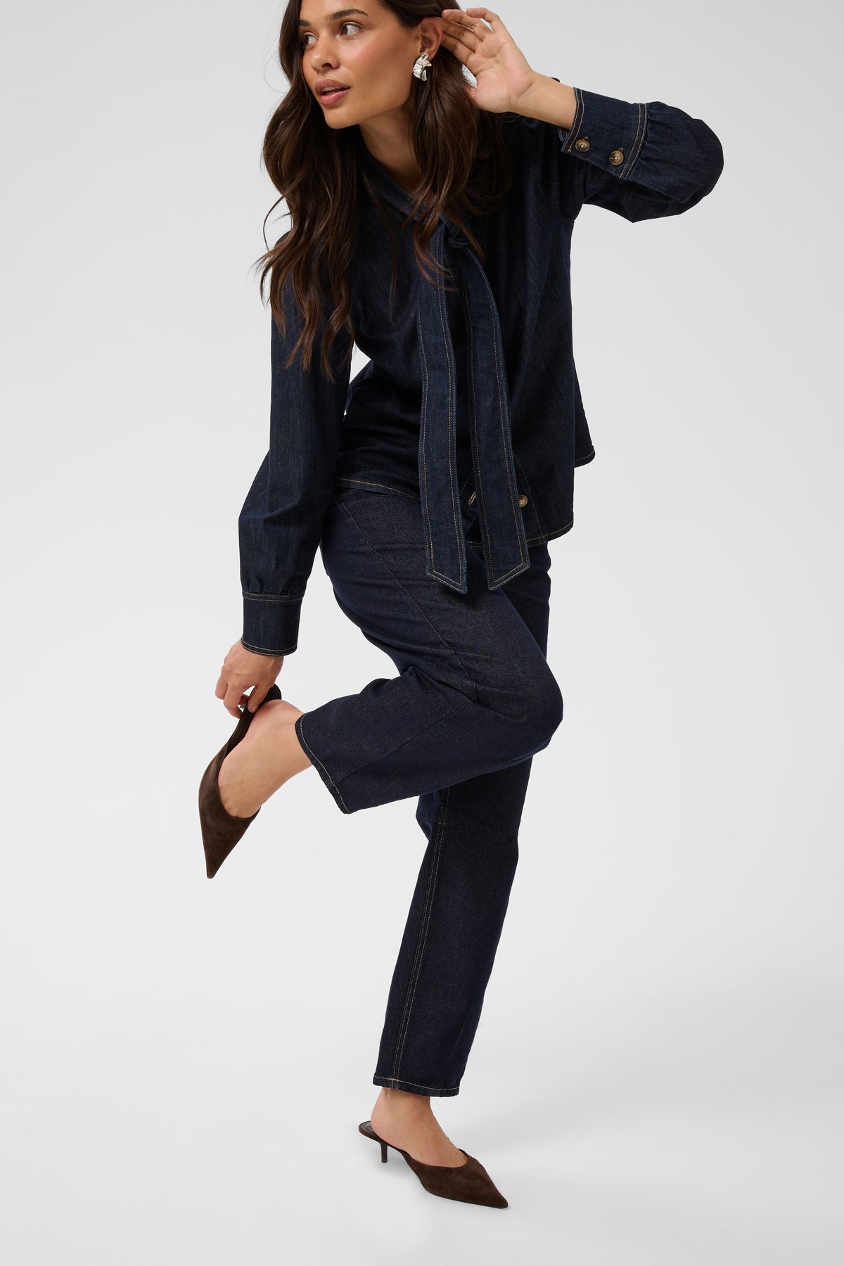 KAGHITA BARREL JEANS dark jeans
