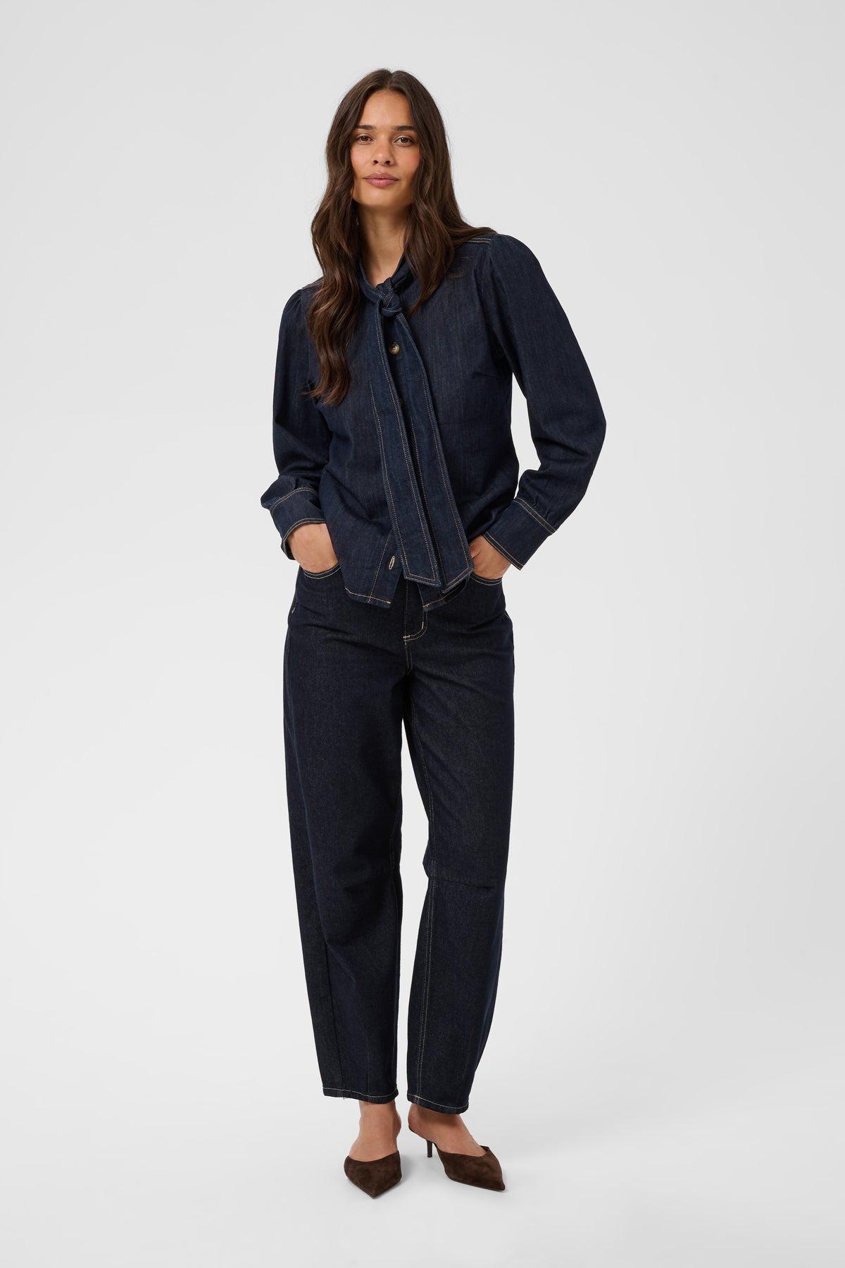 KAGHITA BARREL JEANS dark jeans