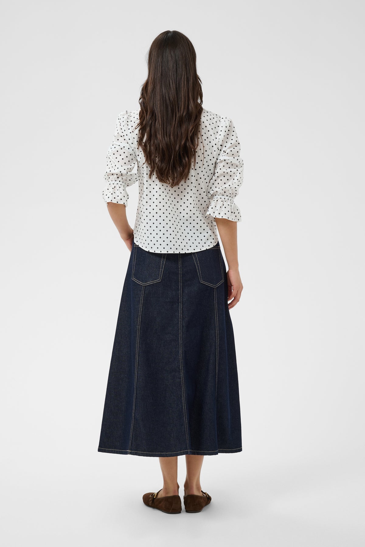 KAMILLY SHIRT zwart/wit dot
