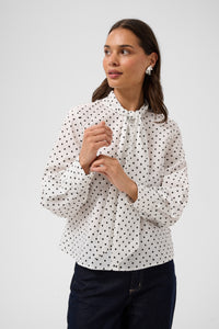 KAMILLY SHIRT zwart/wit dot