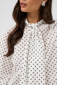 KAMILLY SHIRT zwart/wit dot