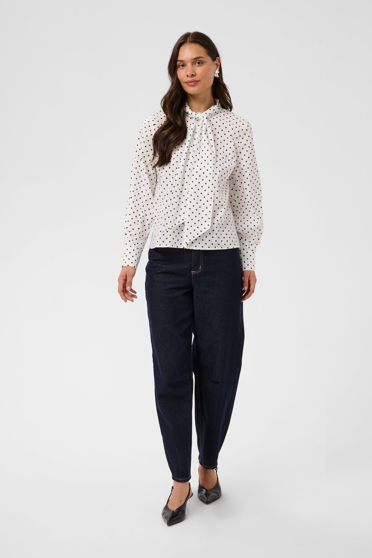 KAMILLY SHIRT zwart/wit dot
