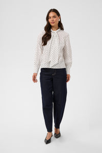 KAMILLY SHIRT zwart/wit dot
