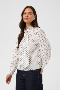 KAMILLY SHIRT zwart/wit dot