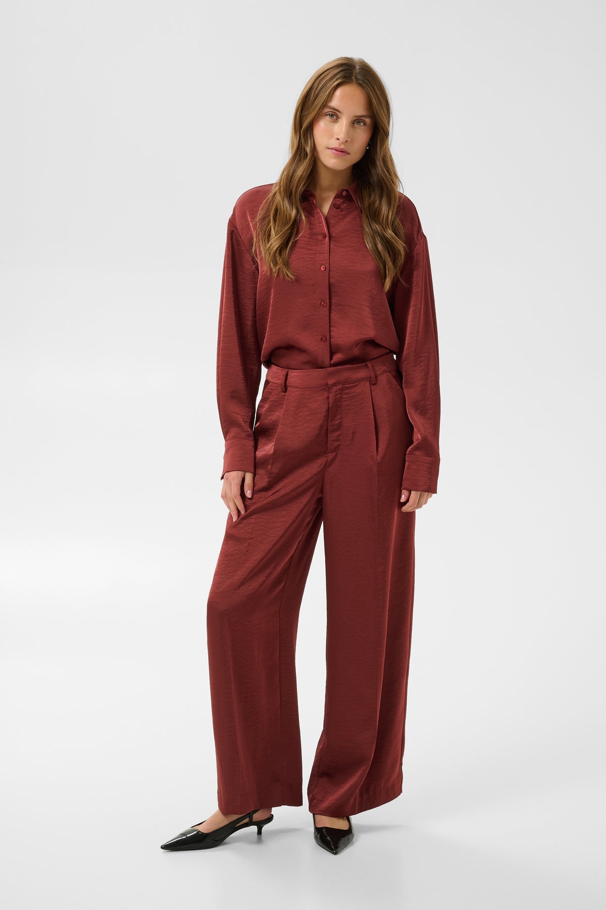 KARORY CROPPED SHIRT bordeaux