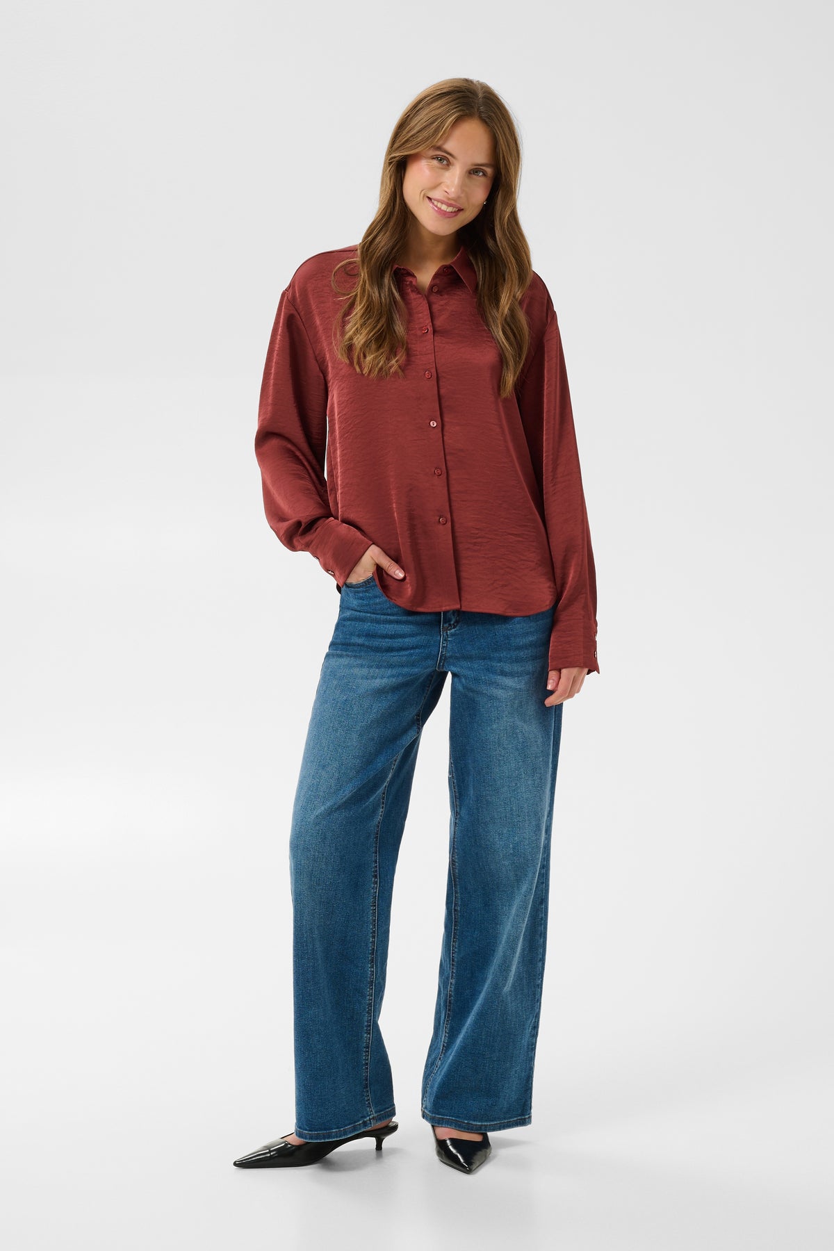 KARORY CROPPED SHIRT bordeaux