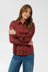 KARORY CROPPED SHIRT bordeaux