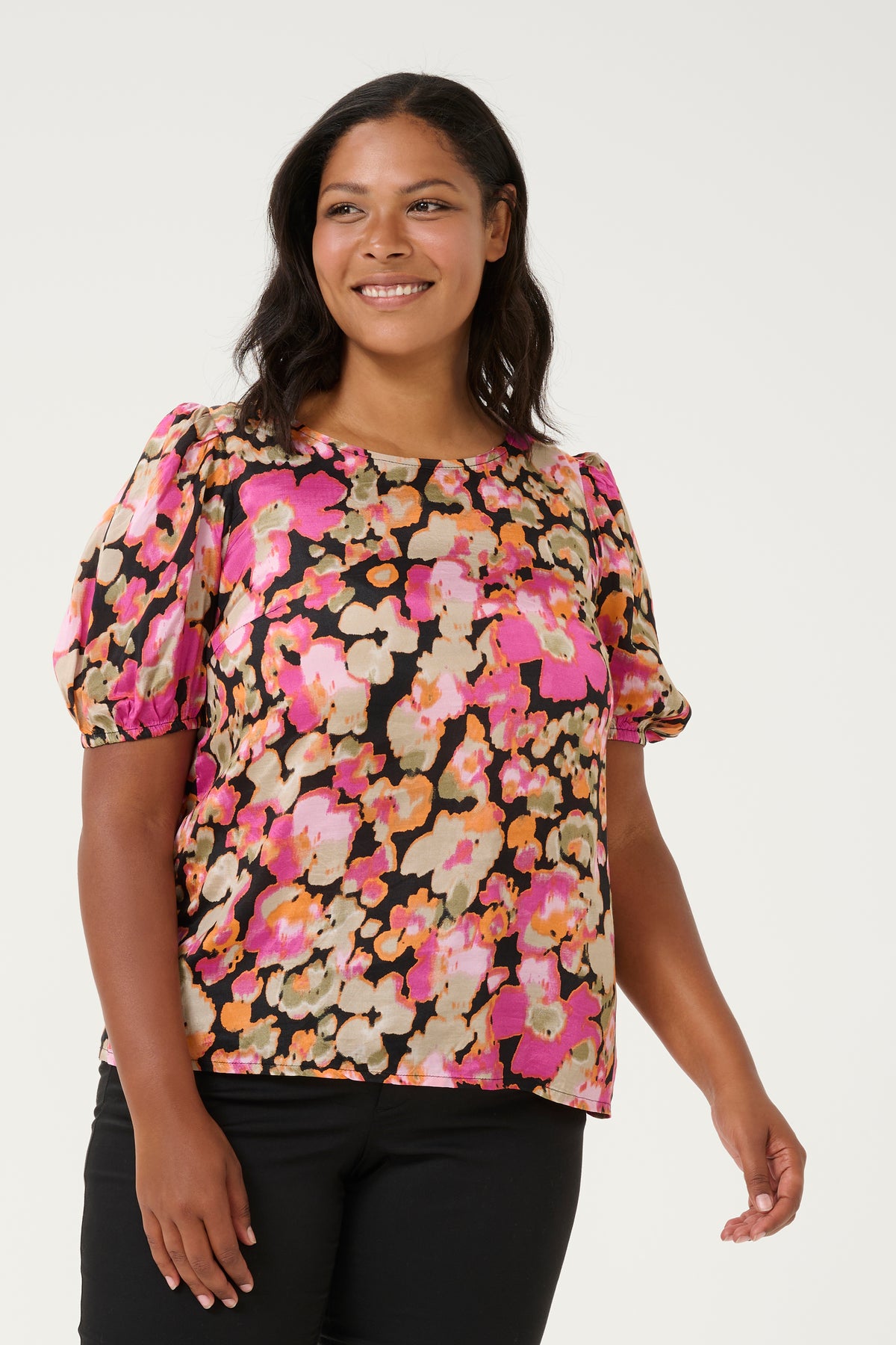 KCNATALIA BLOUSE bloemen roze