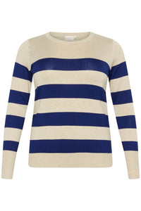 KClizzy Striped Knit Pullover ecru/blauw