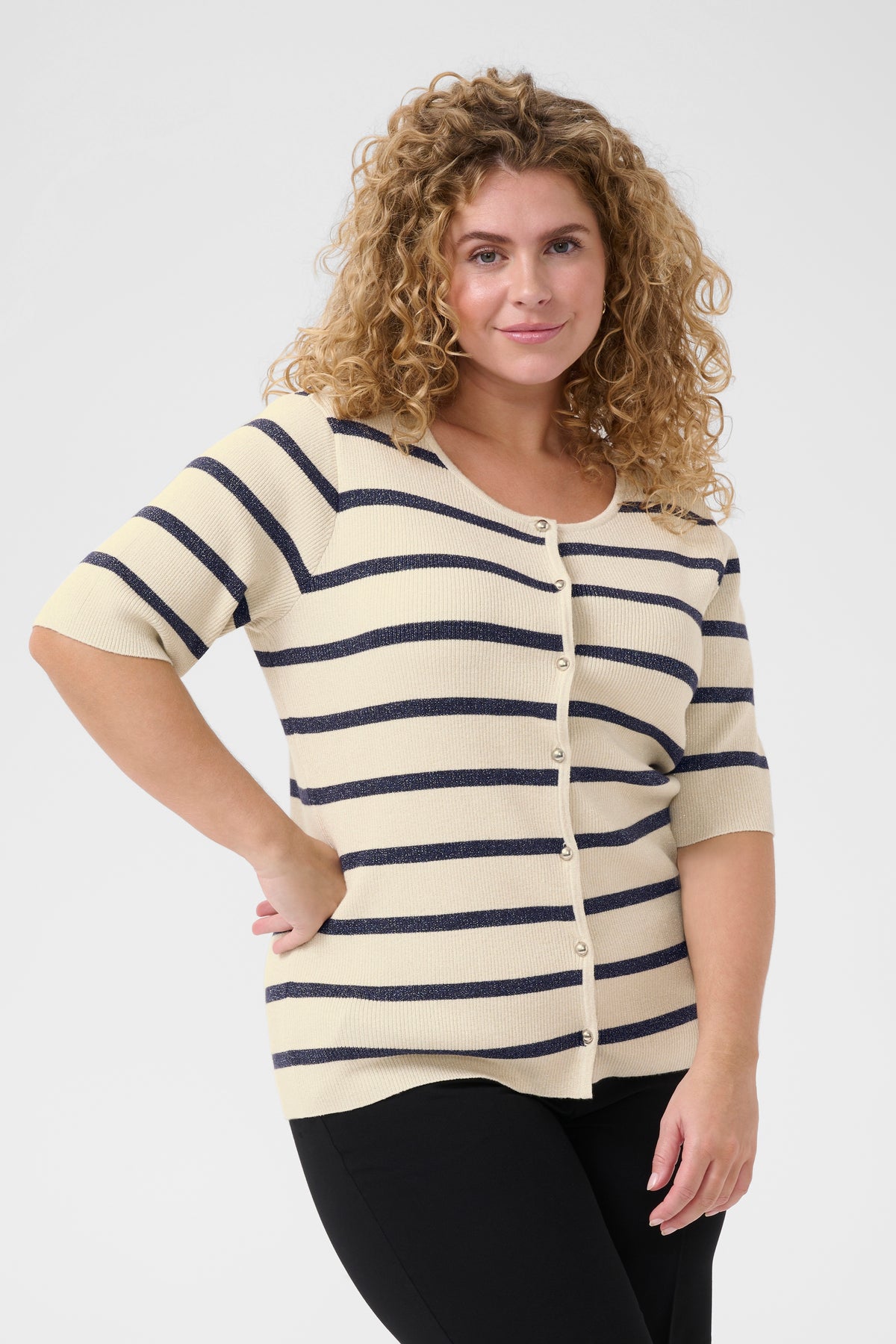 KCMORINA CARDIGAN wit/blauw