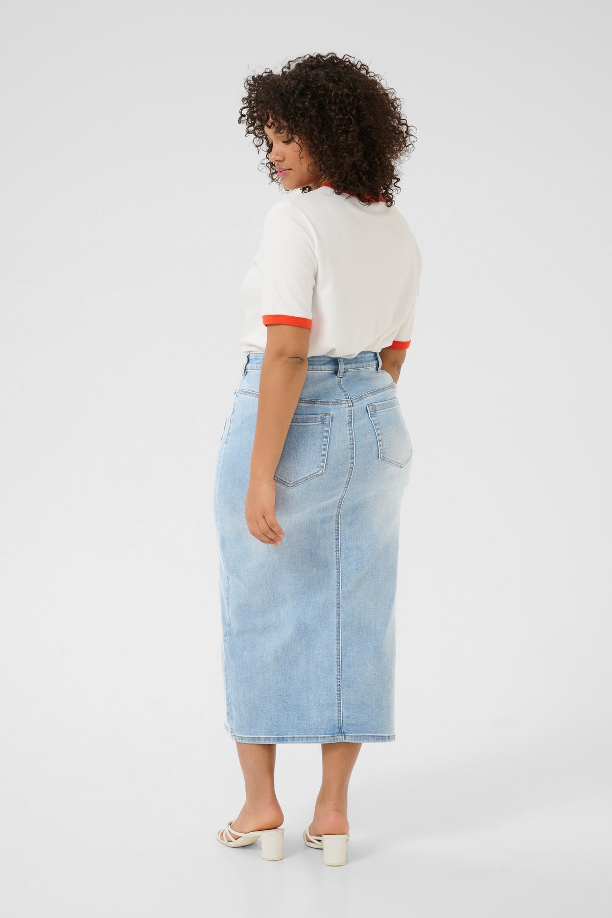 KCSINA DENIM SKIRT licht blauw