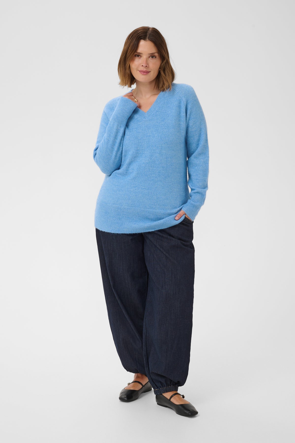 KCNIELA V-NECK PULL blauw