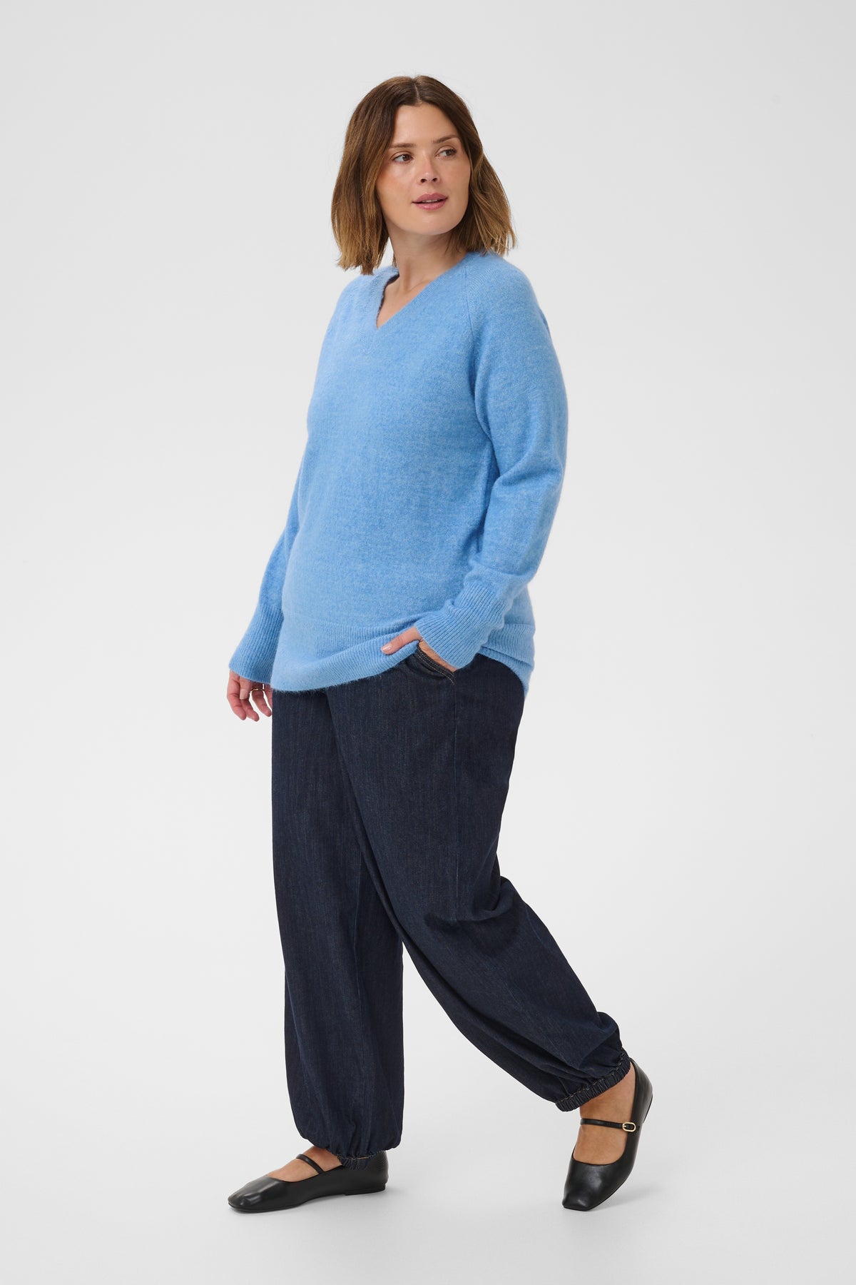 KCNIELA V-NECK PULL blauw