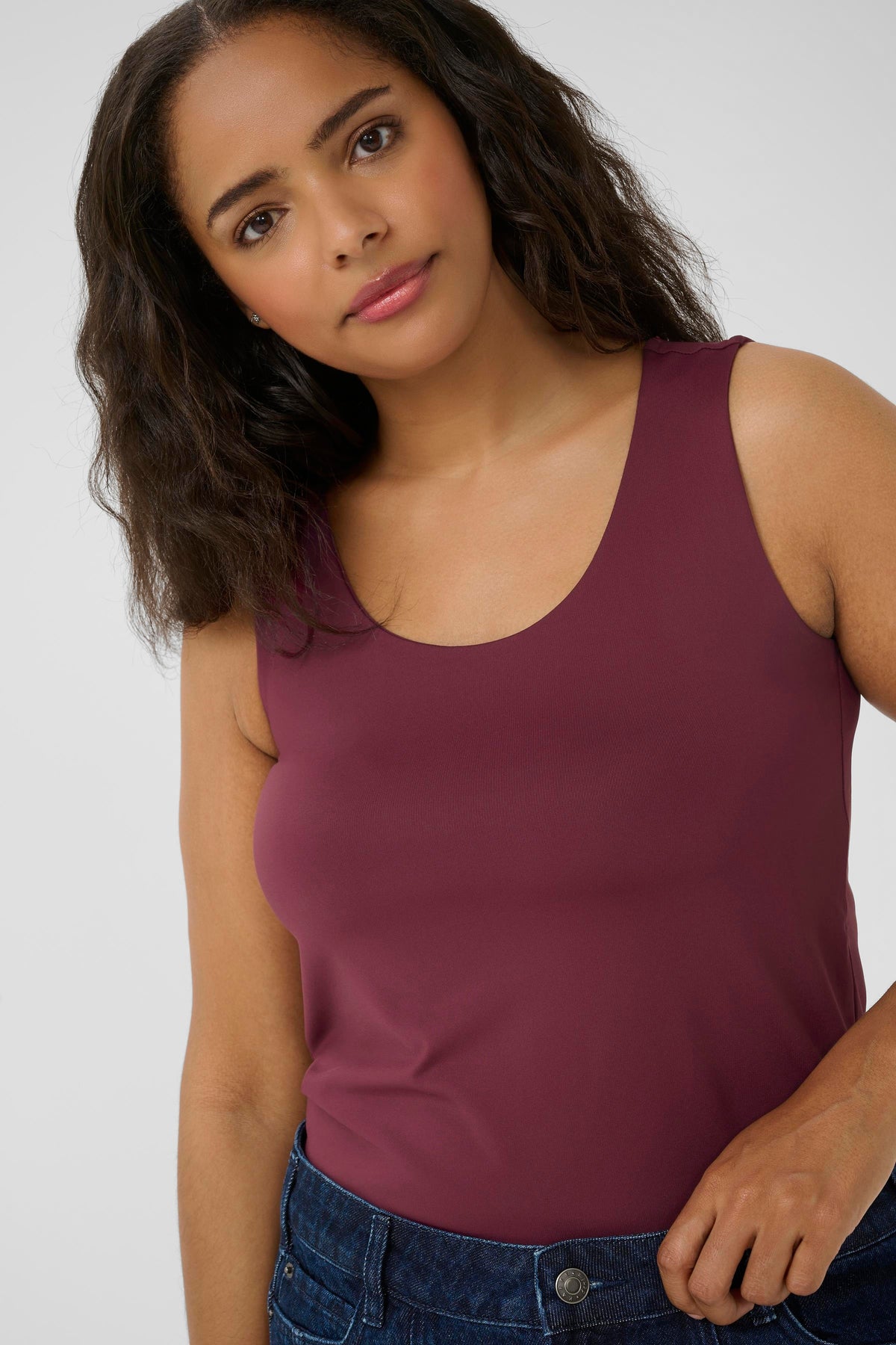 KCERINA JERSEY TOP bordeaux