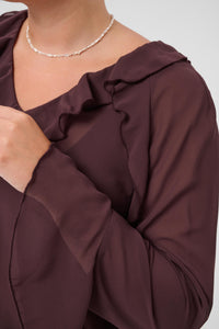 KCESTHA FRILL BLOUSE fudge