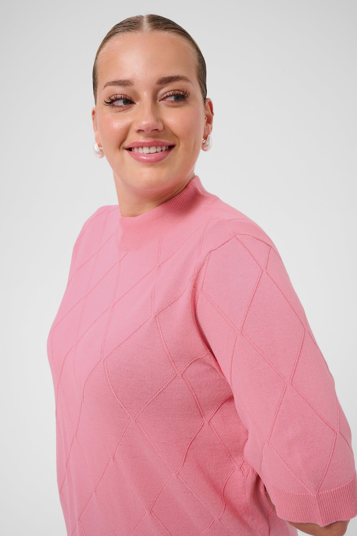 KCLIZZY ARGYLE KNIT roze