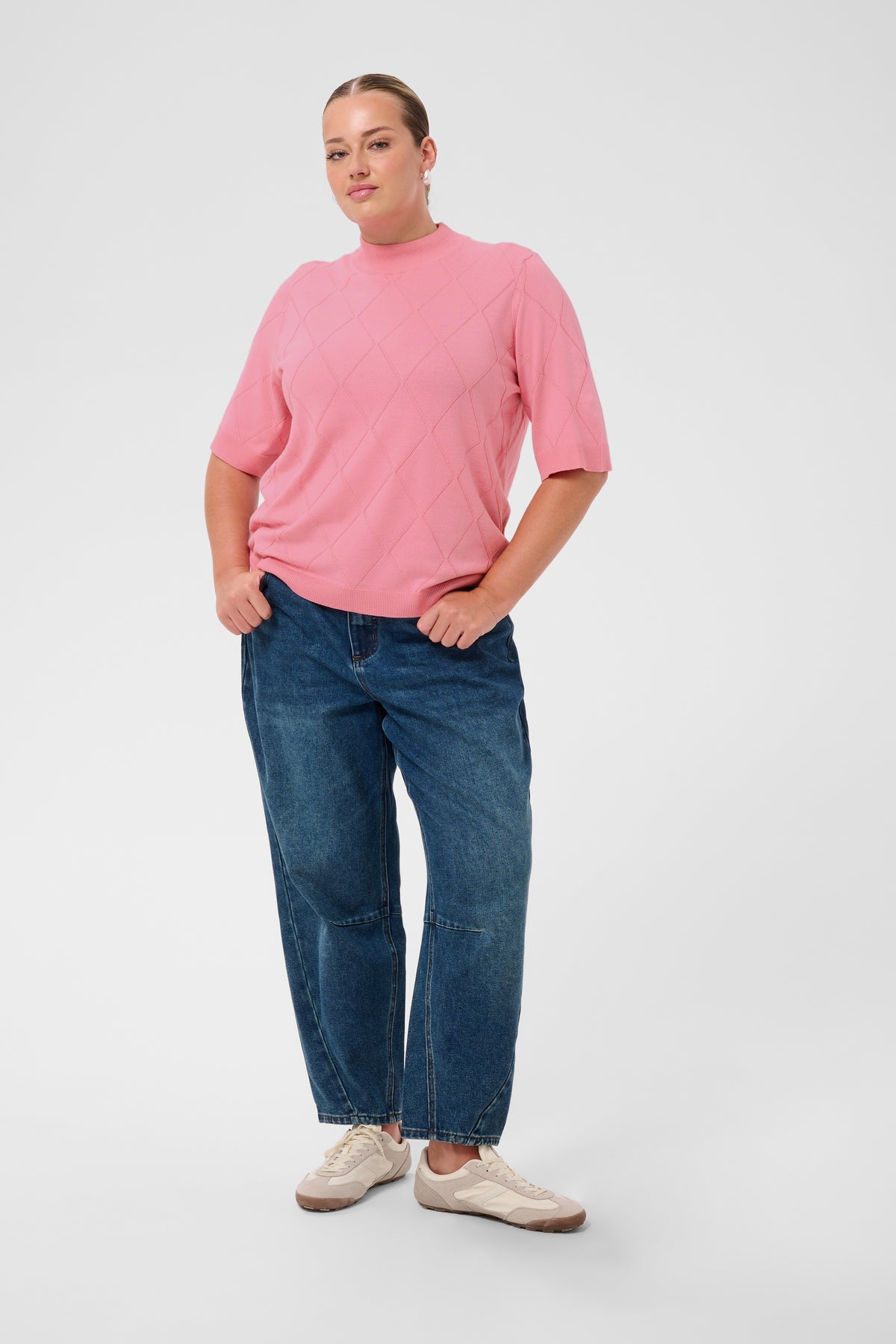 KCLIZZY ARGYLE KNIT roze