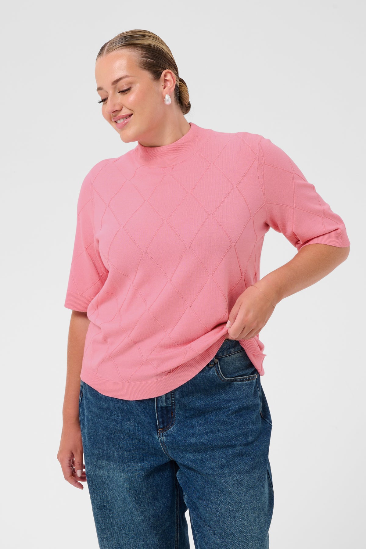 KCLIZZY ARGYLE KNIT roze