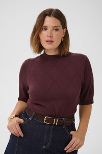 KCLIZZY ARGYLE KNIT fudge
