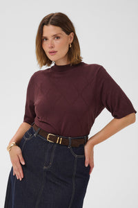KCLIZZY ARGYLE KNIT fudge