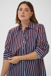 KCSAVINA SHIRT streep fudge