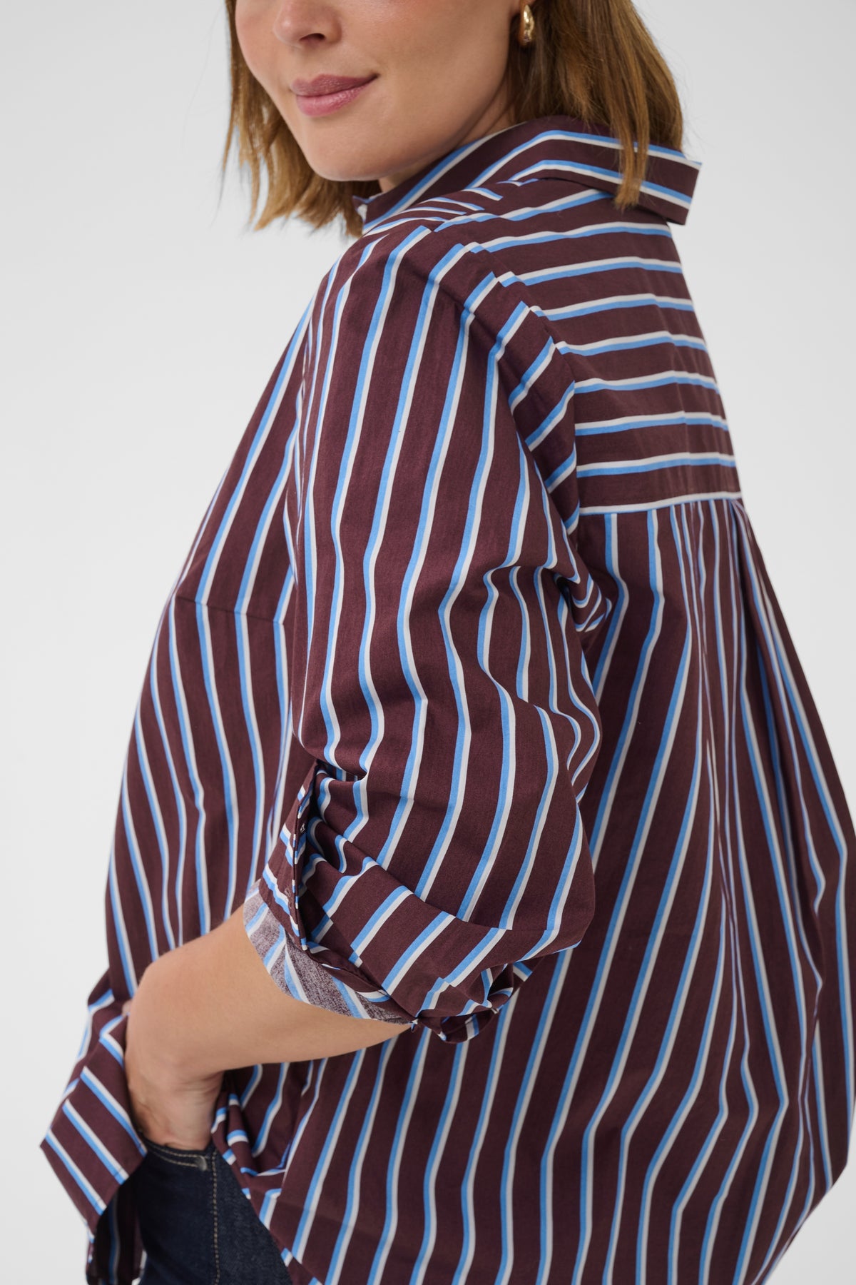 KCSAVINA SHIRT streep fudge